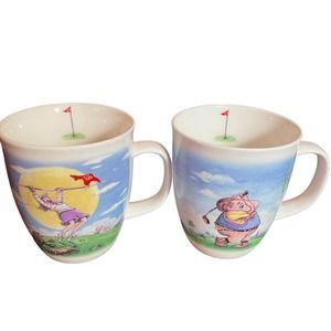 Savoir Vivre London New Bone China‎ Golf Coffee Mugs Lot of 2